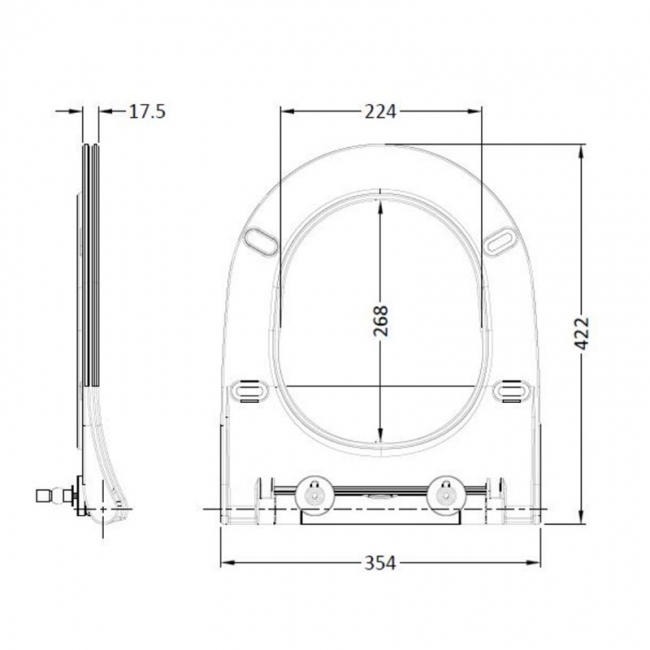 Nuie Round Sandwich Soft Close Seat - White