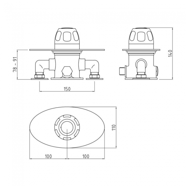 Nuie Exposed Sequential Thermostatic Shower Valve Lever Handle - Chrome