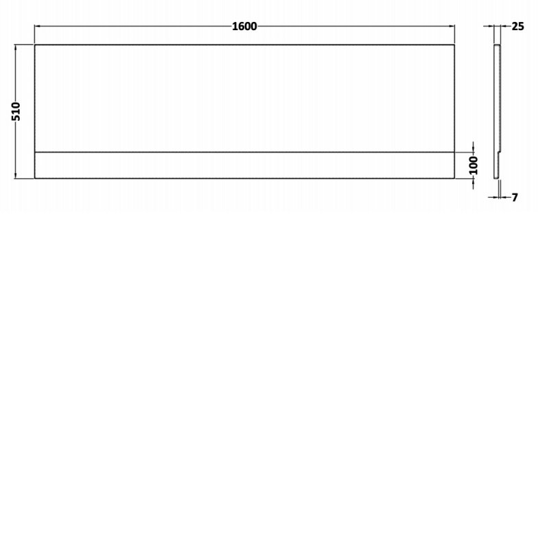 Nuie Standard Bath Front Panel 1600mm Wide PAN139 White
