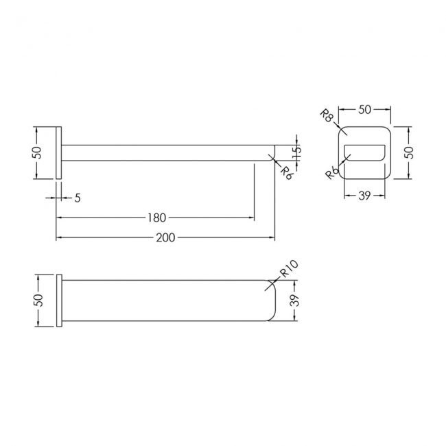 Nuie Windon Wall Mounted Bath Spout - Chrome