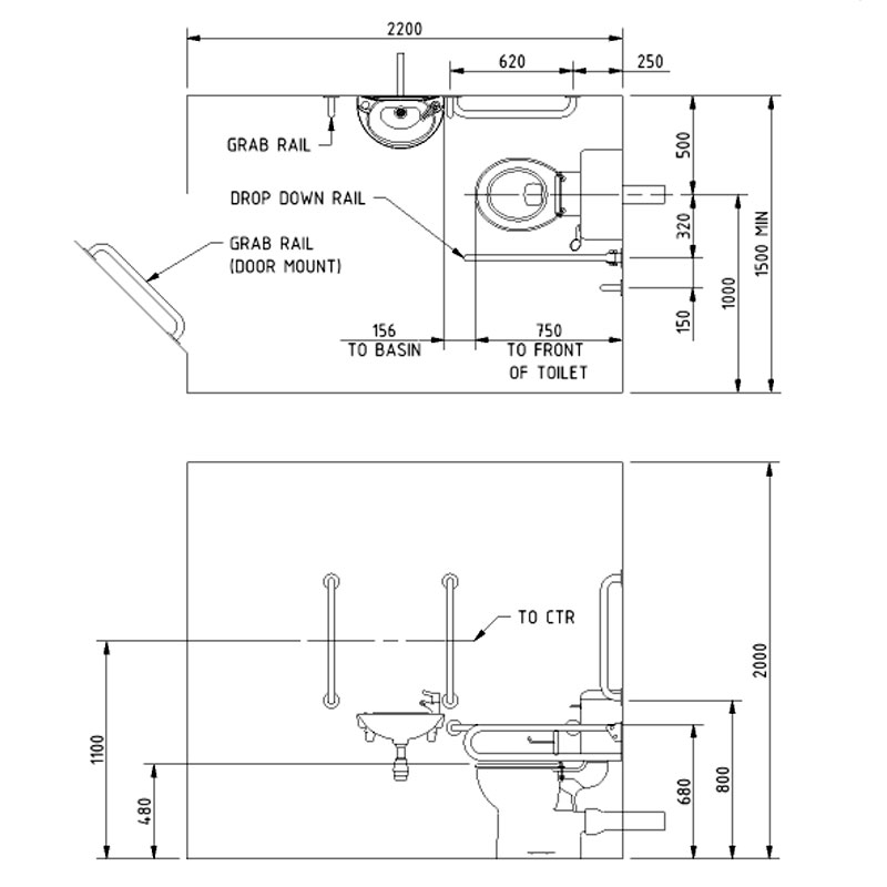 NYMAS Doc M Pack DM200KC/GY Bathroom Grey