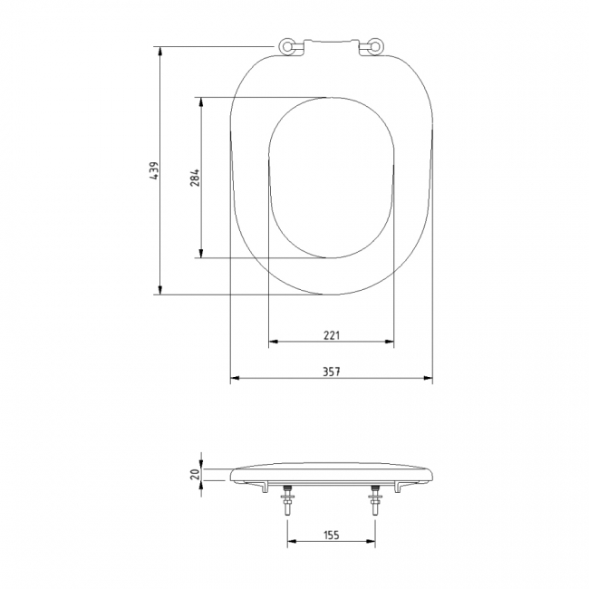 Nymas NymaPro Ring Only Toilet Seat - Dark Blue