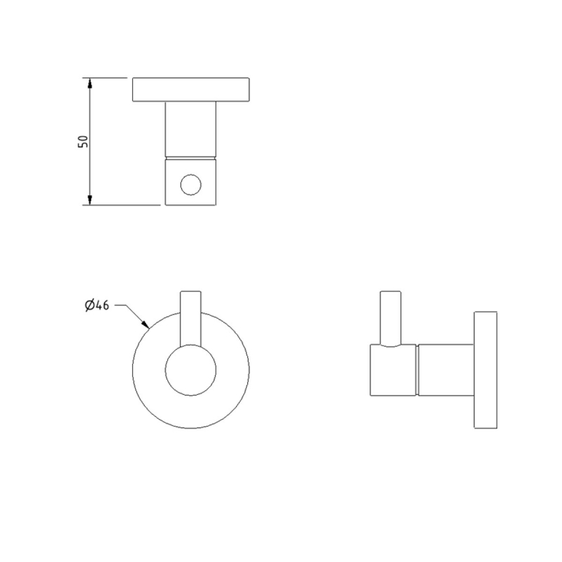 Nymas NymaSTYLE Brass Single Robe Hook - Polished Chrome