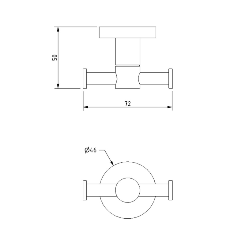 Nymas NymaSTYLE Brass Double Robe Hook - Polished Chrome