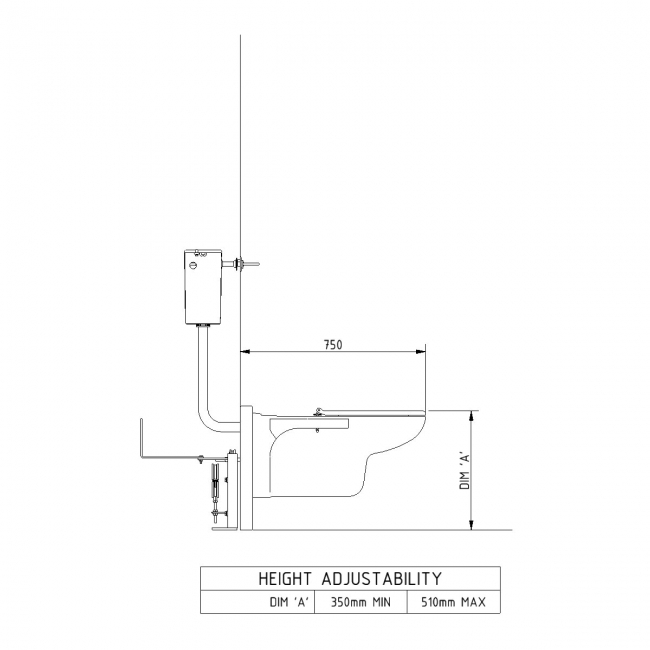 Nymas NymaSTYLE Doc M Wall Hung Toilet Ware Set - Dark Blue Ring Seat