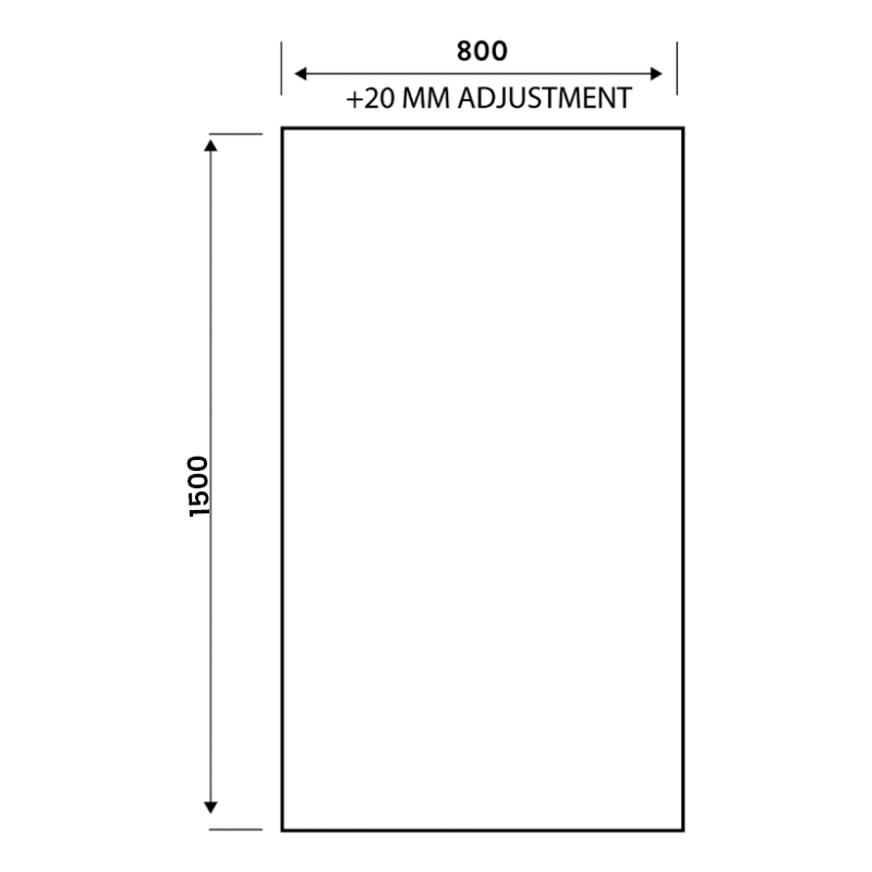Orbit S6 Acqua Arm Square Bath Screen 1500mm x 800mm - 6mm Glass
