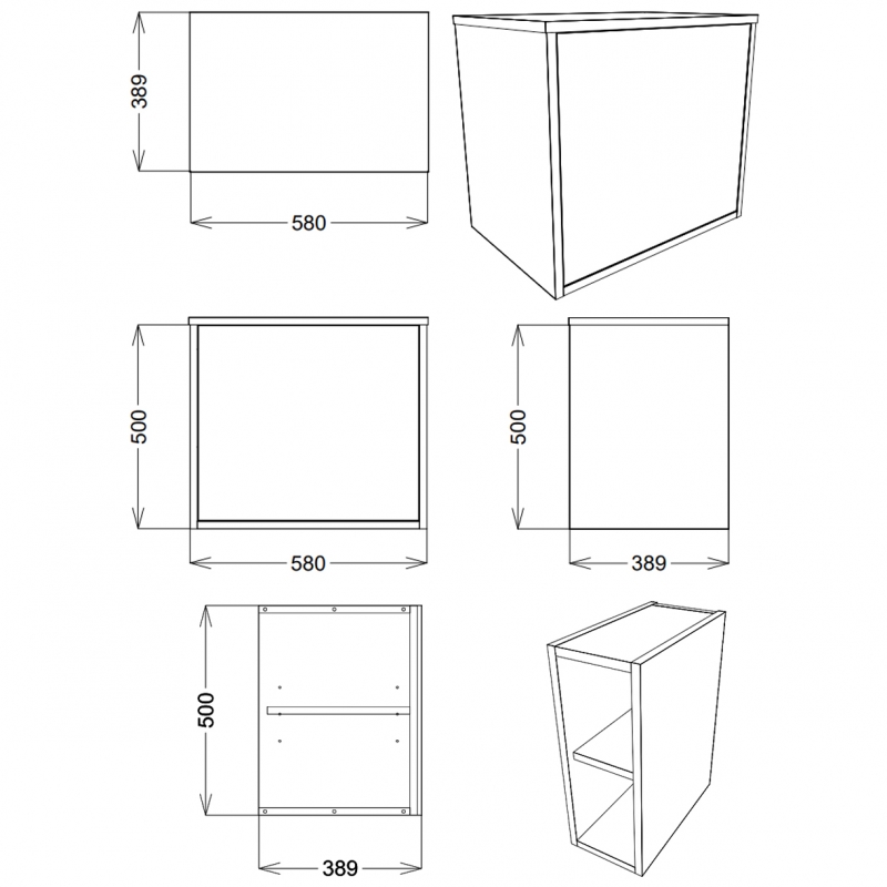 Orbit Alfie Wall Hung 1-Drawer Vanity Unit with Side Cabinet and Worktop 800mm Wide - Matte Black