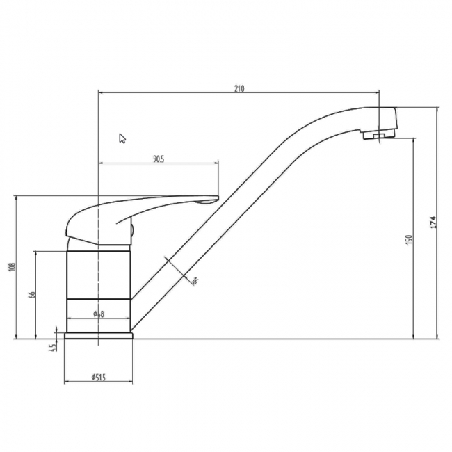 Orbit Arruba Kitchen Sink Mixer Tap - Chrome