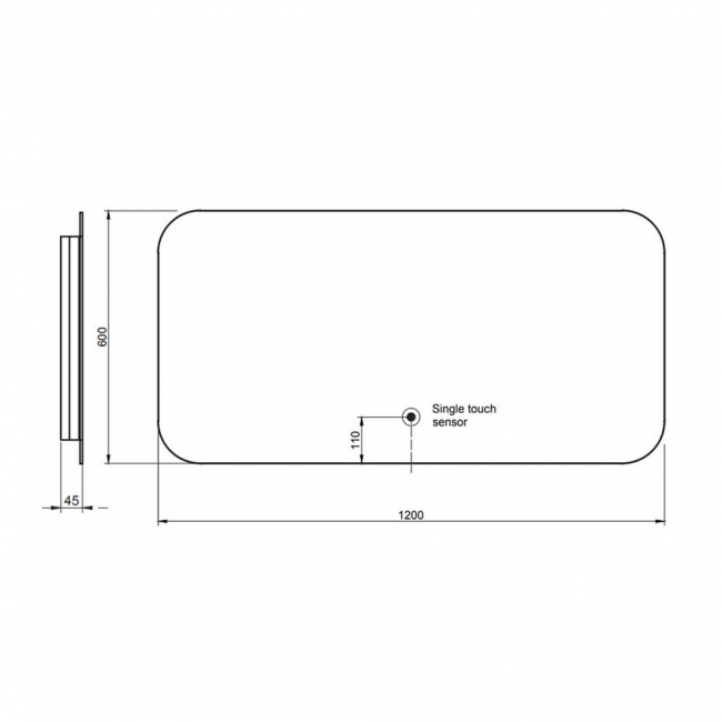 Orbit Aura LED Bathroom Mirror with Demister Pad and Shaver Socket 600mm H x 1200mm W