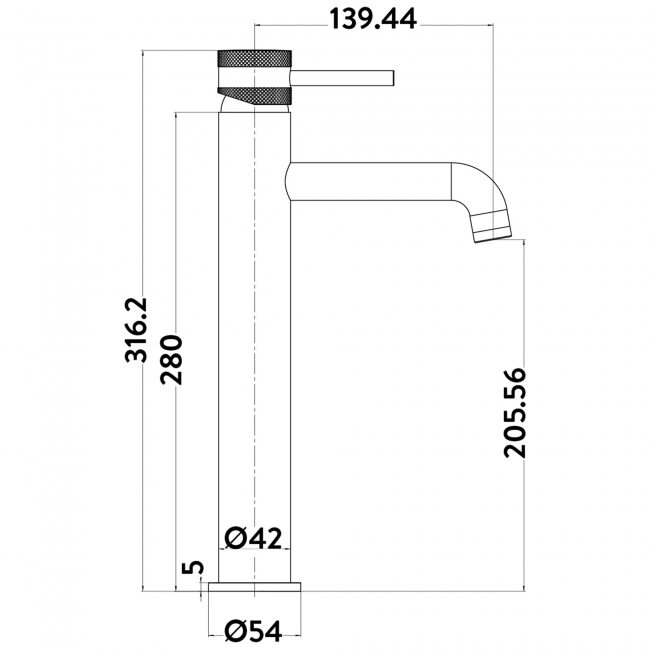 Orbit Core Tall Mono Basin Mixer Tap - Brushed Bronze