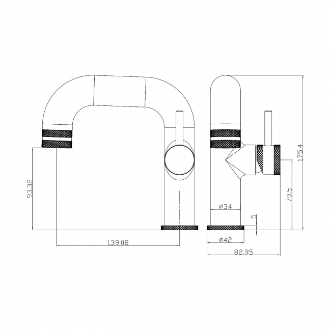 Orbit Core Side Lever Mono Basin Mixer Tap - Chrome