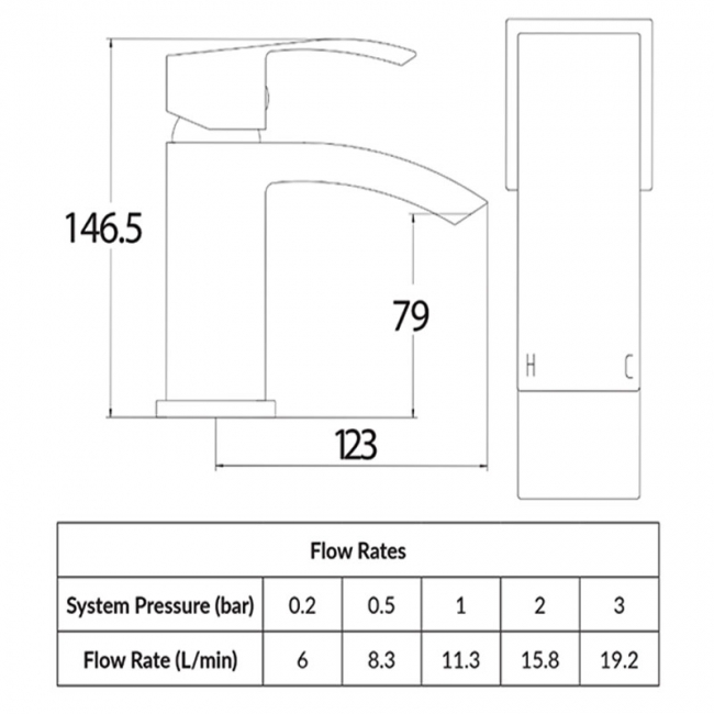 Orbit Descent Mono Basin Mixer Tap with Push Button Waste - Chrome
