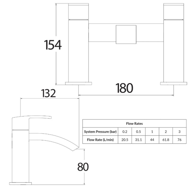 Orbit Descent Bath Filler Tap Pillar Mounted - Chrome