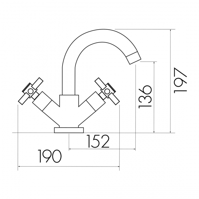 Orbit Exo Mono Basin Mixer Tap Dual Handle with Push Button Waste - Chrome
