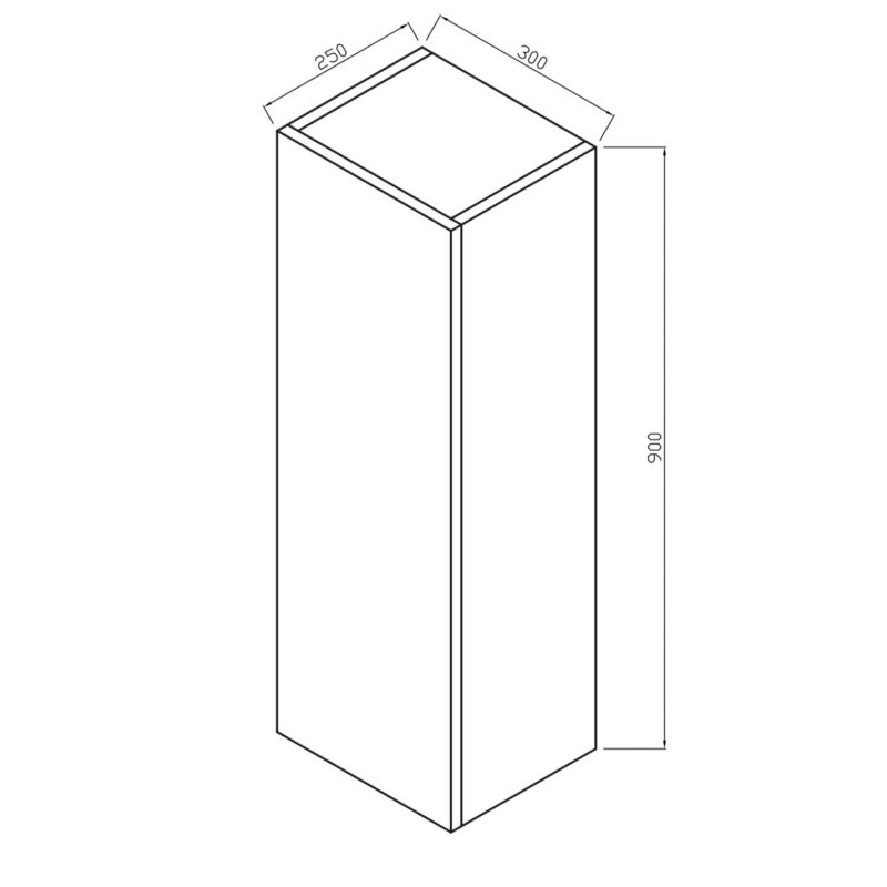 Orbit Illumo Wall Hung Tall Boy Storage Unit 300mm Wide - Matt White