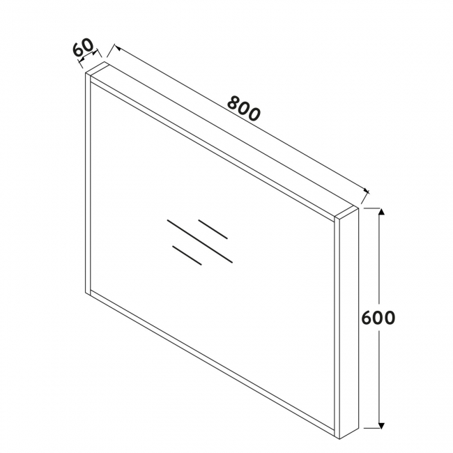 Orbit Illumo Bathroom Mirror 600mm H x 800mm W - Grey Oak
