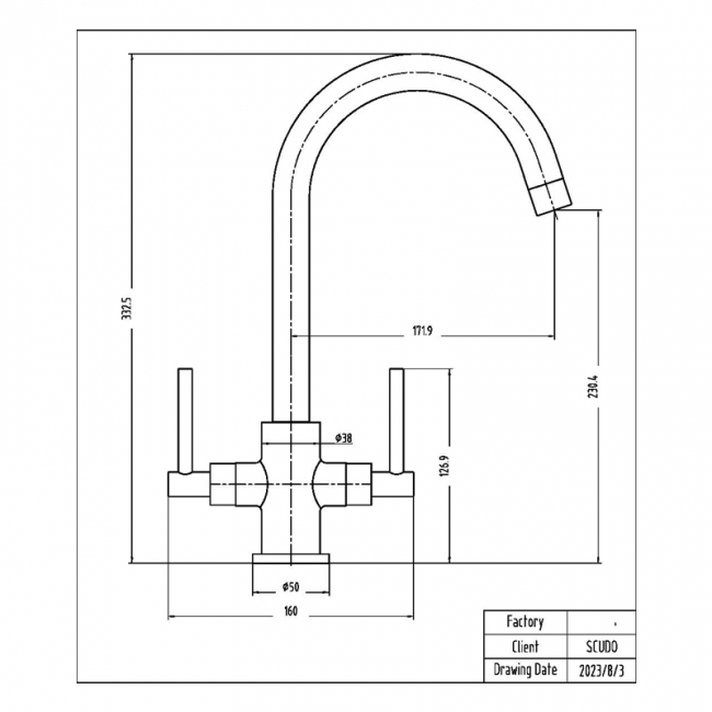 Orbit Kingston Kitchen Sink Mixer Tap Dual Handle - Chrome