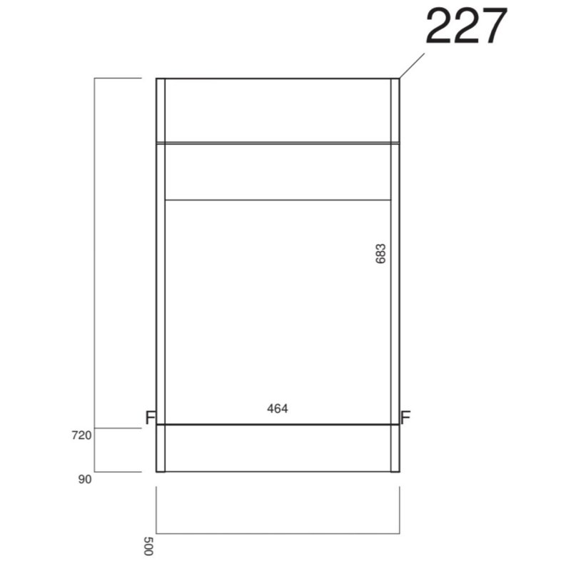 Orbit Life Back to Wall WC Unit 500mm Wide - Gloss White