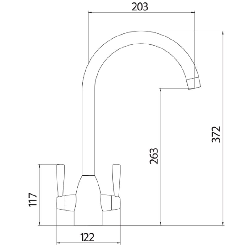 Orbit Marlo Kitchen Sink Mixer Tap Dual Handle - Chrome