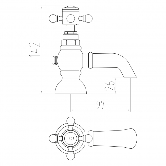 Orbit Harrogate Bath Taps Pair - Chrome