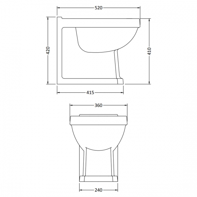 Orbit Harrogate Back To Wall Pan - Excluding Seat