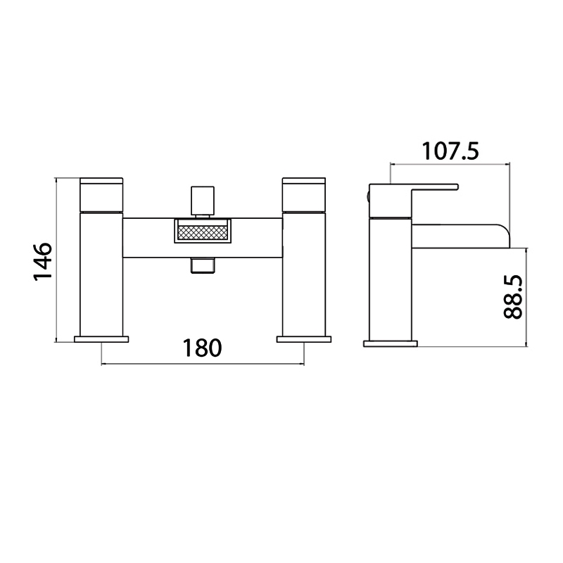 Orbit Neto Bath Filler Tap Pillar Mounted - Chrome