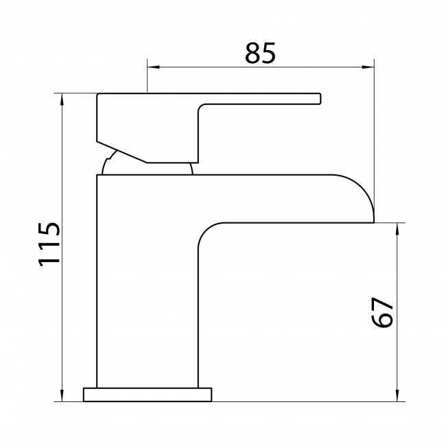 Orbit Neto Mini Mono Basin Mixer Tap with Push Button Waste - Chrome