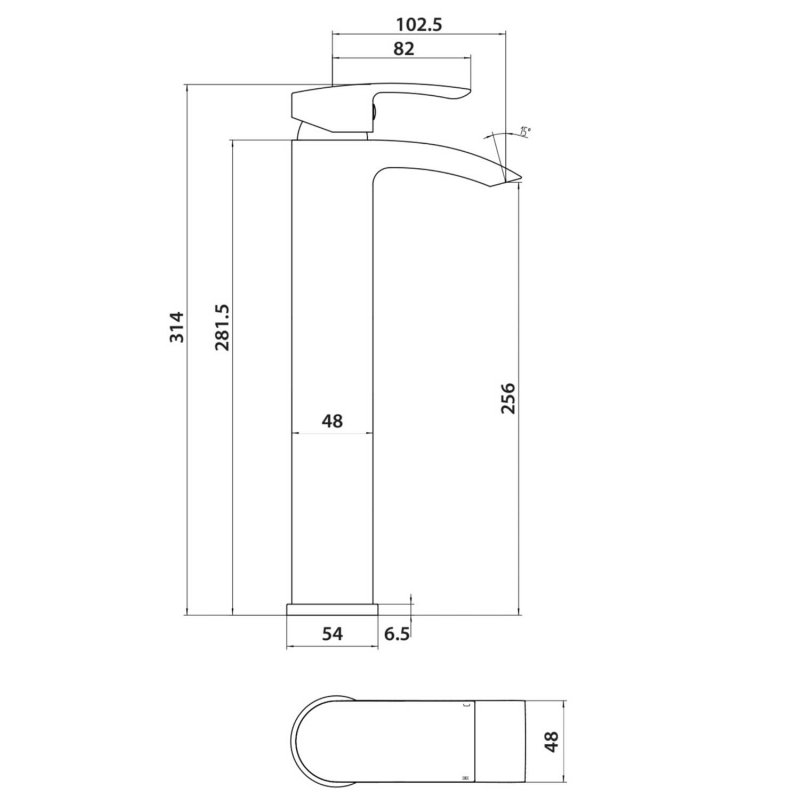 Orbit Reno Tall Basin Mixer Tap - Chrome
