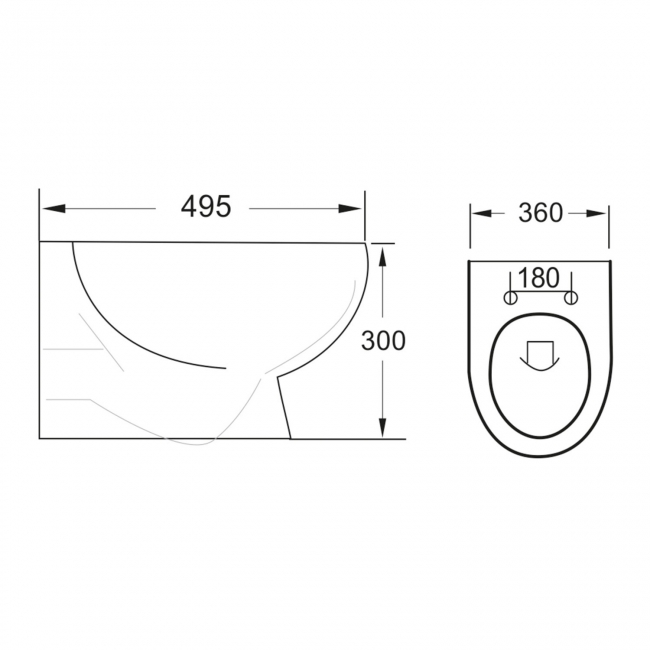 Orbit Riva Rimless Wall Hung Pan - Excluding Seat