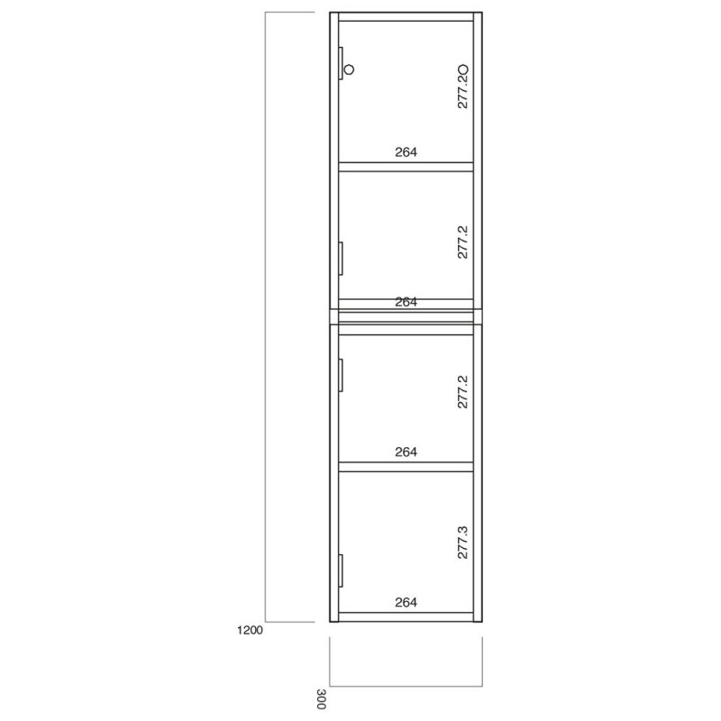 Orbit Supreme Wall Hung Tall Storage Unit 300mm Wide - Graphite Grey