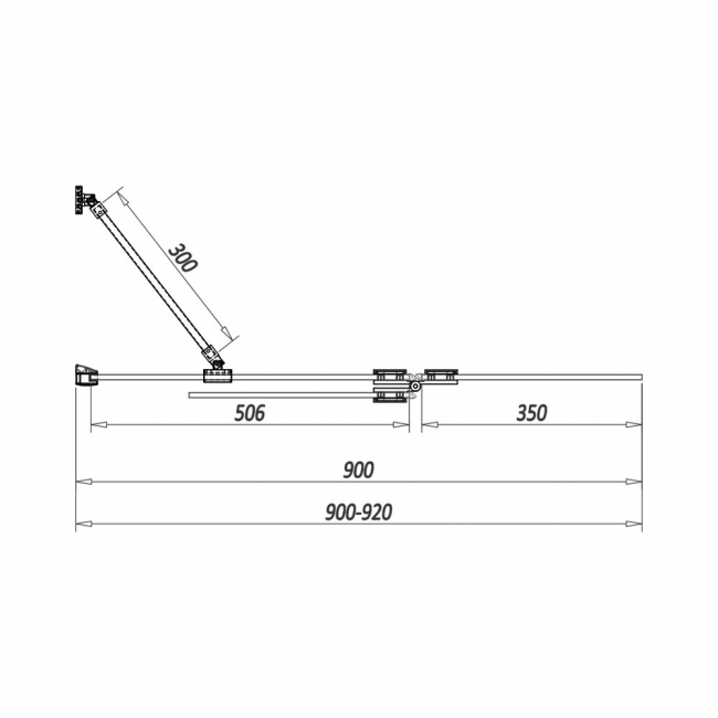 Orbit Thalia Outward Opening Brushed Brass Bath Screen 900mm x 1500mm - 8mm Glass
