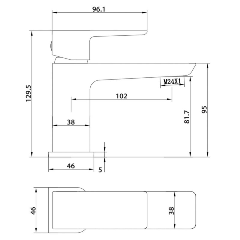 Orbit Muro Mini Mono Basin Mixer Tap - Chrome
