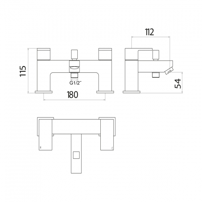 Orbit Vello Bath Shower Mixer Tap Pillar Mounted - Chrome