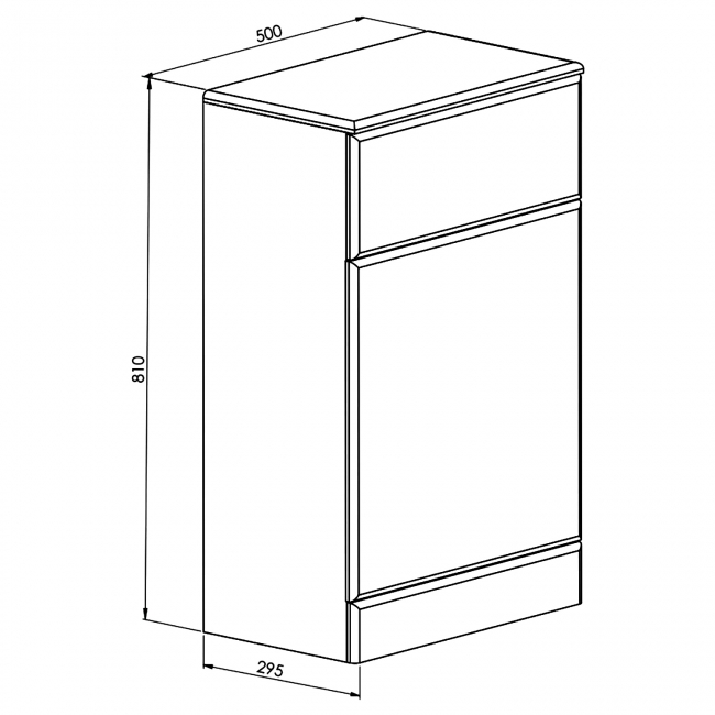 Orbit Verona Back to Wall WC Unit 500mm Wide - Gloss White