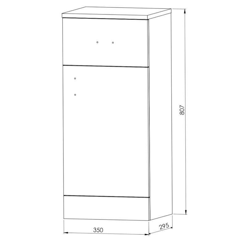 Orbit Verona Storage Unit 350mm Wide x 295mm Deep - Gloss White