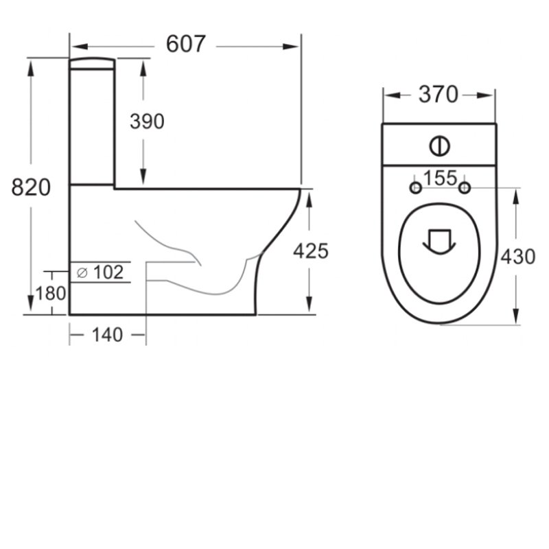Orbit Viva Toilet VIVA001+VIVA003 Close Coupled White