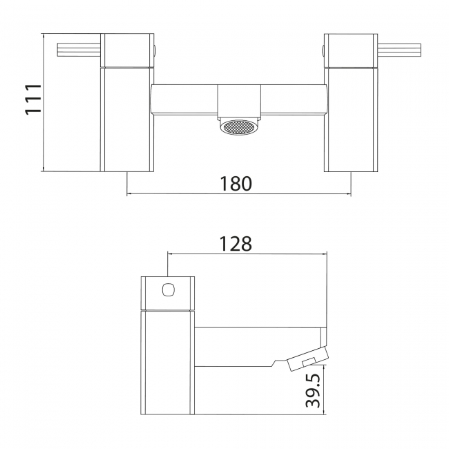 Orbit Zero Bath Filler Tap Pillar Mounted - Chrome