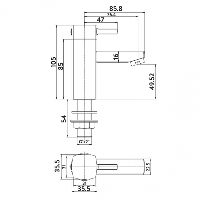 Orbit Zero Lever Basin Taps Pair - Chrome