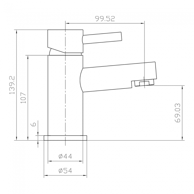 Orbit Zico Mono Basin Mixer Tap with Push Button Waste - Chrome