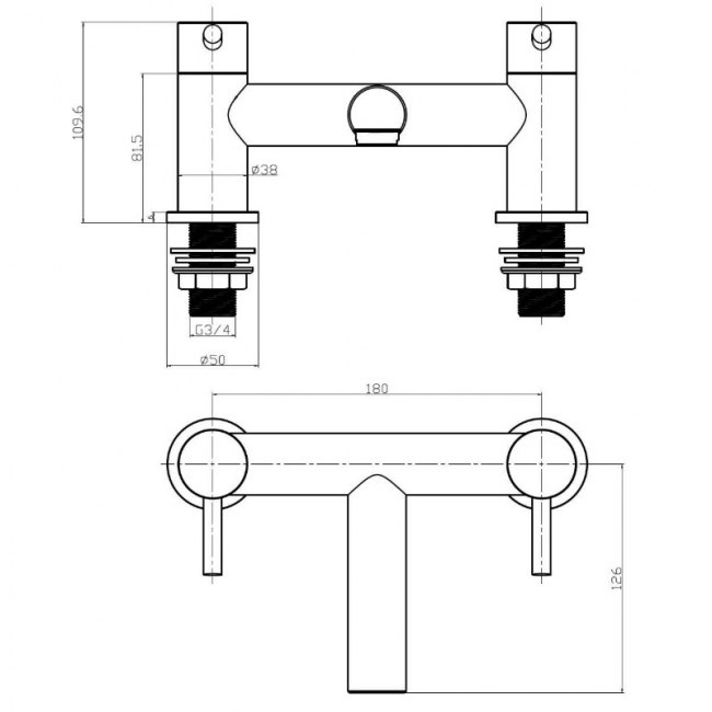 Orbit Zico Bath Filler Tap Pillar Mounted - Chrome