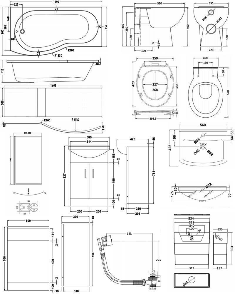 Mayford Complete Bathroom Suite OBPACK181 Modern
