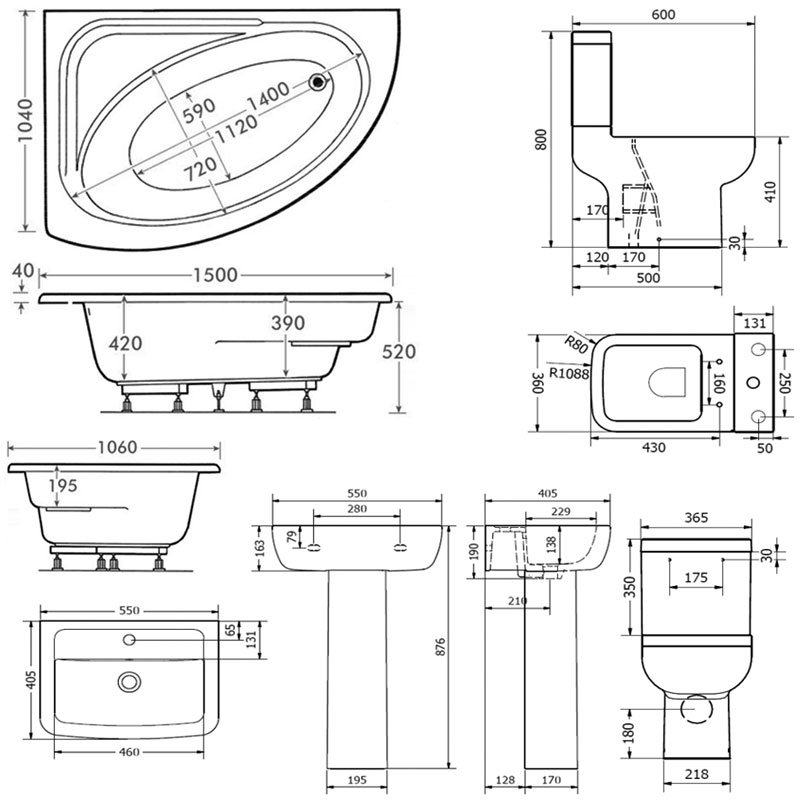 Options Complete Bathroom Suite KLPK2078 Modern