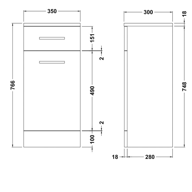 Nuie Mayford Laundry Basket 350mm Wide x 300mm Deep - Gloss White