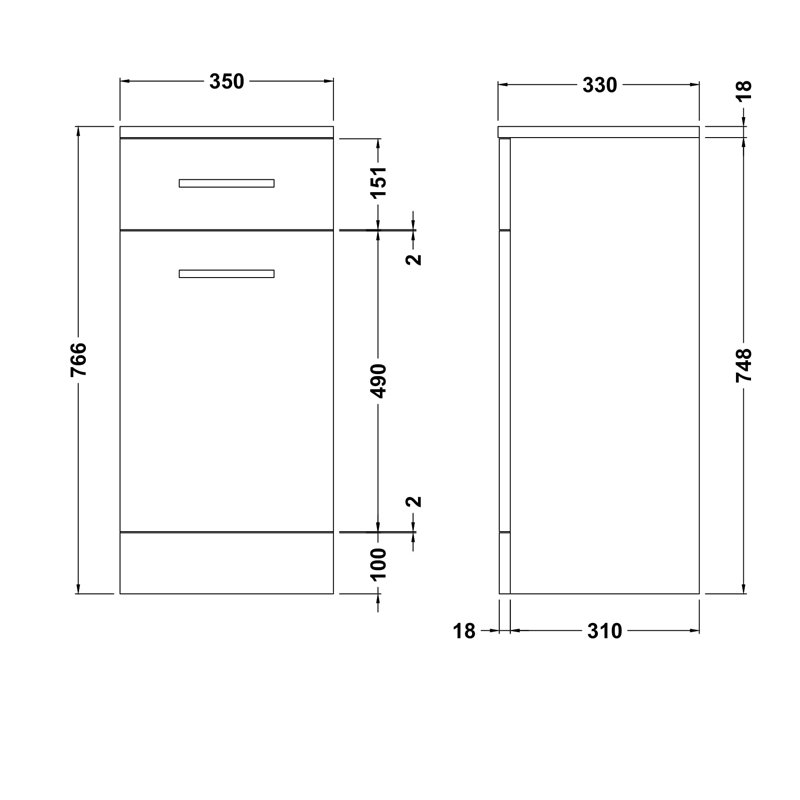 Nuie Mayford Laundry Basket 350mm Wide x 330mm Deep - Gloss White