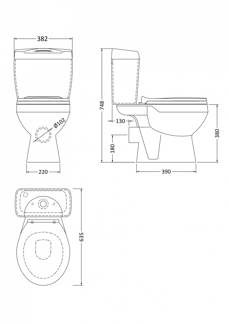 Nuie Melbourne Toilet NCS150 Close Coupled White