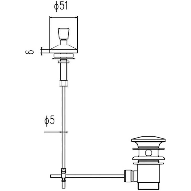 Nuie Pop Up Basin Waste Chrome - Slotted