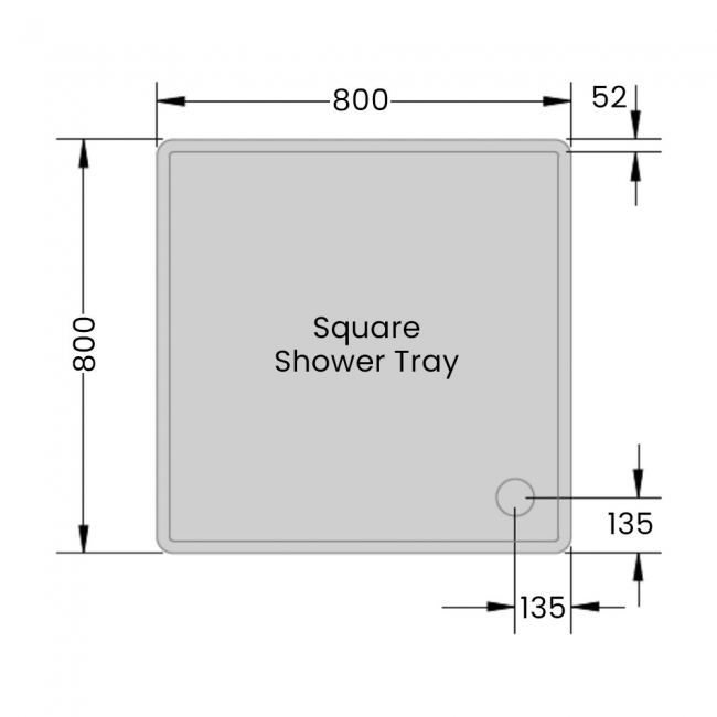 Prestige Foundation Anti-Slip Stone Resin Square Shower Tray 800mm x 800mm