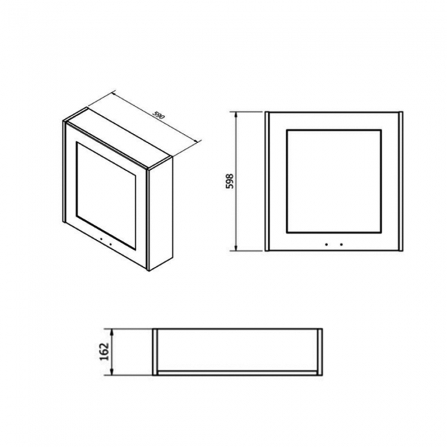 Prestige Astley Mirror Cabinet 600mm Wide - Matt Grey