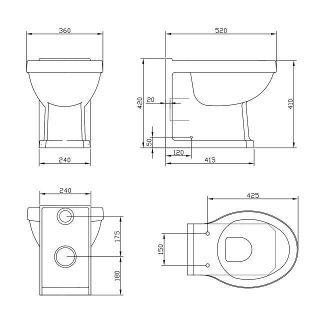 Prestige Astley Back to Wall Toilet - Soft Close Seat
