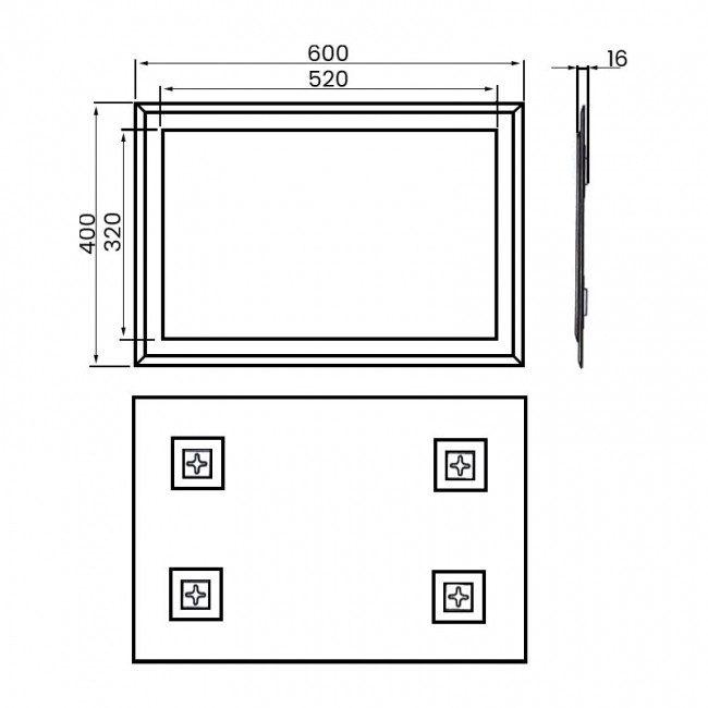 Prestige Bibury Bathroom Mirror 600mm H x 400mm W - Chrome